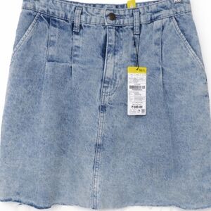 Zudio Vintage Denim Mini Skirt Raw Hem High Waist Chic Y2k Size 28 Small